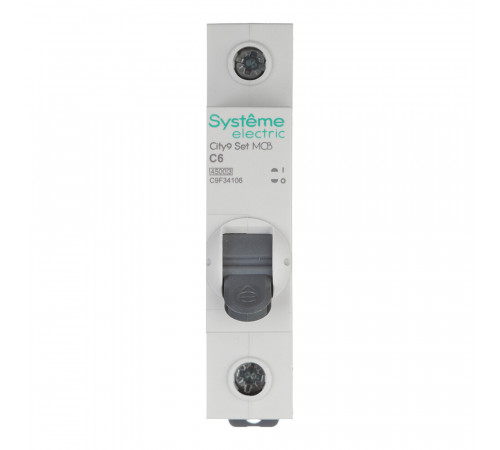 Автоматический выключатель модульный Systeme Electric City9 Set 1P 6А тип C 4,5 кА 230 В (C9F34106)
