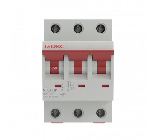 Автоматический выключатель модульный DKC Yon Max MD63S 3P 40А тип C 4,5 кА 400 В (MD63S-3PC40) Автоматический выключатель модульный DKC Yon Max MD63S 3P 40А тип C 4,5 кА 400 В (MD63S-3PC40)