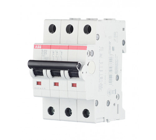 Автоматический выключатель модульный ABB S203 3P 25А тип C 6 кА 400 В (2CDS253001R0254) Автоматический выключатель модульный ABB S203 3P 25А тип C 6 кА 400 В (2CDS253001R0254)