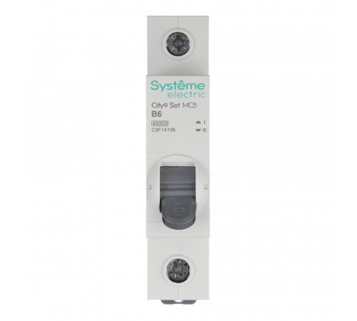Автоматический выключатель модульный Systeme Electric City9 Set 1P 6А тип B 4,5 кА 230 В (C9F14106)
