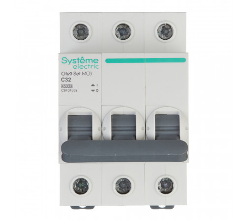 Автоматический выключатель модульный Systeme Electric City9 Set 3P 32А тип C 4,5 кА 400 В (C9F34332)