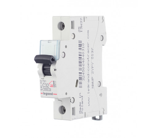 Автоматический выключатель модульный Legrand TX3 1P 32А тип C 6 кА 230/400 В (404031)