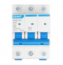 Автоматический выключатель модульный Chint NXB-63S 3P 63А тип C 4,5 кА 400 В (296833 Chint)