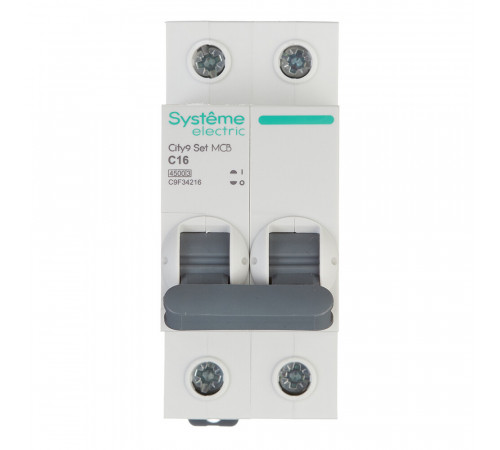 Автоматический выключатель модульный Systeme Electric City9 Set 2P 16А тип C 4,5 кА 230 В (C9F34216)