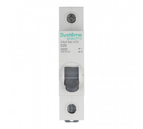 Автоматический выключатель модульный Systeme Electric City9 Set 1P 25А тип C 4,5 кА 230 В (C9F34125) Автоматический выключатель модульный Systeme Electric City9 Set 1P 25А тип C 4,5 кА 230 В (C9F34125)