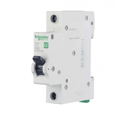 Автоматический выключатель модульный Schneider Electric Easy9 1P 25А тип C 4,5 кА 220 В (EZ9F34125) Автоматический выключатель модульный Schneider Electric Easy9 1P 25А тип C 4,5 кА 220 В (EZ9F34125)