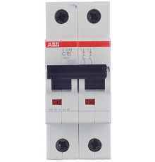 Автоматический выключатель модульный ABB S202 2P 16А тип C 6 кА 400 В (2CDS252001R0164)