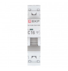 Автоматический выключатель модульный EKF PROxima ВА 47-63N 1P 16А тип C 6 кА 230 В (M636116C)