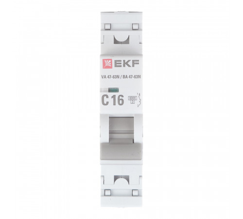 Автоматический выключатель модульный EKF PROxima ВА 47-63N 1P 16А тип C 6 кА 230 В (M636116C) Автоматический выключатель модульный EKF PROxima ВА 47-63N 1P 16А тип C 6 кА 230 В (M636116C)