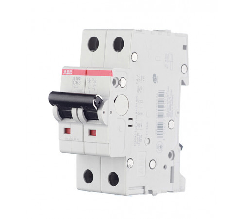 Автоматический выключатель модульный ABB S202 2P 63А тип C 6 кА 400 В (2CDS252001R0634) Автоматический выключатель модульный ABB S202 2P 63А тип C 6 кА 400 В (2CDS252001R0634)