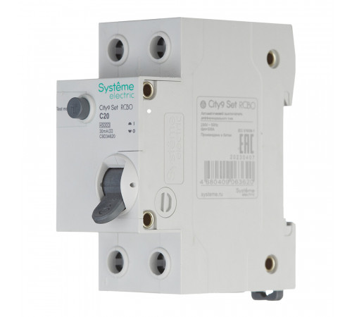 Автомат дифференциальный Systeme Electric City9 Set АВДТ 20А 1P+N тип AC 30 мА 4,5 кА (C9D34620)