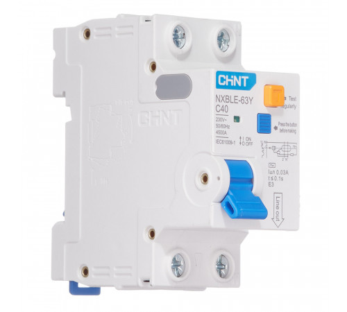 Автомат дифференциальный Chint NXBLE-63Y 40А 1P+N тип AC 30 мА 4,5 кА компактный (105546) Автомат дифференциальный Chint NXBLE-63Y 40А 1P+N тип AC 30 мА 4,5 кА компактный (105546)