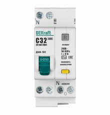 Автомат дифференциальный Dekraft ДИФ-102 32А 1P+N тип AC 30 мА 4,5 кА (16006DEK)