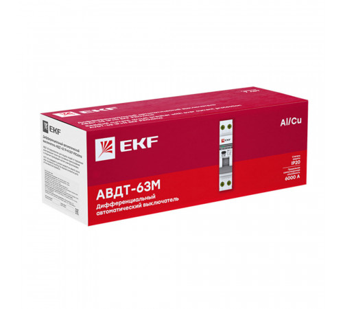 Автомат дифференциальный EKF PROxima АВДТ-63М 16А 1P+N тип AC 30 мА 6 кА (DA63M-16-30) Автомат дифференциальный EKF PROxima АВДТ-63М 16А 1P+N тип AC 30 мА 6 кА (DA63M-16-30)