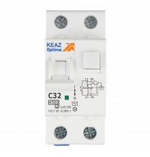 Автомат дифференциальный КЭАЗ OptiDin D63 32А 1P+N тип AC 30 мА 4,5 кА (328101)