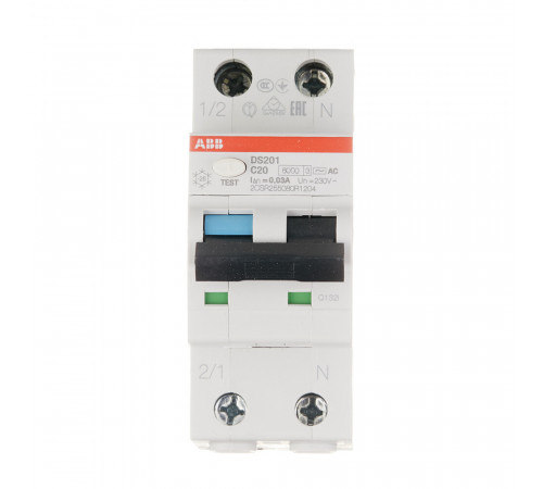 Автомат дифференциальный ABB DS201 20А 1P+N тип AC 30 мА 6 кА (2CSR255080R1204) Автомат дифференциальный ABB DS201 20А 1P+N тип AC 30 мА 6 кА (2CSR255080R1204)