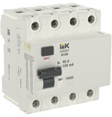 УЗО IEK Armat R10N 40А 4P тип AC 100 мА (AR-R10N-4-040C100)