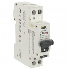 Автомат дифференциальный IEK Armat B06S 1P+NP 16А 30 мА тип AC 6 кА (AR-B06S-1N-C16C030)