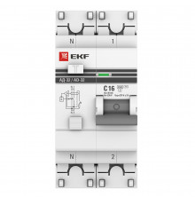 Автомат дифференциальный EKF PROxima АД-32 16А 1P+N тип AC 30 мА 4,5 кА (DA32-16-30-pro)