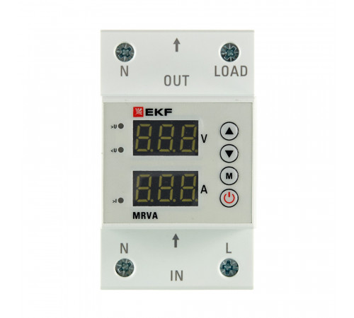 Реле напряжения EKF PROxima (MRVA-32A) 230 В 32 А с дисплеем Реле напряжения EKF PROxima (MRVA-32A) 230 В 32 А с дисплеем