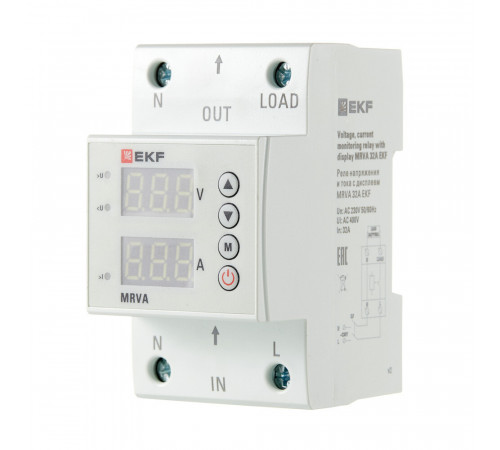 Реле напряжения EKF PROxima (MRVA-32A) 230 В 32 А с дисплеем Реле напряжения EKF PROxima (MRVA-32A) 230 В 32 А с дисплеем