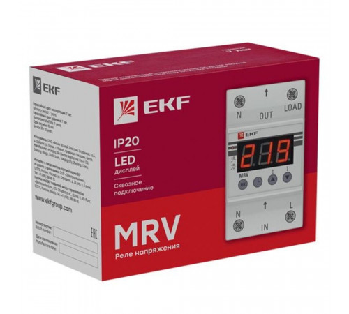 Реле напряжения EKF PROxima (MRV-40A) 230 В 40 А тип AC с дисплеем Реле напряжения EKF PROxima (MRV-40A) 230 В 40 А тип AC с дисплеем