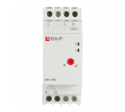 Фотореле EKF PROxima (fr-din-1-25) 230 В 25 А 1P+N с выносным датчиком Фотореле EKF PROxima (fr-din-1-25) 230 В 25 А 1P+N с выносным датчиком