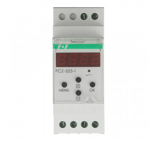 Реле времени модульное F&F PCZ-525-1 (EA02.002.011) 230 В 16 А 1P+N