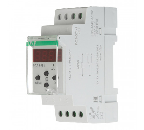 Реле времени модульное F&F PCZ-521-1 (EA02.002.010) 230 В 16 А 1P+N Реле времени модульное F&F PCZ-521-1 (EA02.002.010) 230 В 16 А 1P+N