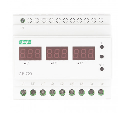 Реле напряжения модульное F&F CP-723 (EA04.009.015) 230 В 63 А Реле напряжения модульное F&F CP-723 (EA04.009.015) 230 В 63 А