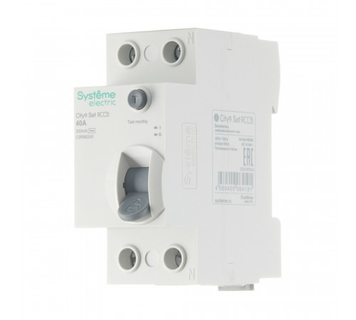 УЗО Systeme Electric City9 Set ВДТ 40А 1P+N тип AC 300 мА 6 кА (C9R66240) УЗО Systeme Electric City9 Set ВДТ 40А 1P+N тип AC 300 мА 6 кА (C9R66240)