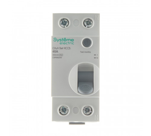 УЗО Systeme Electric City9 Set ВДТ 40А 1P+N тип AC 300 мА 6 кА (C9R66240) УЗО Systeme Electric City9 Set ВДТ 40А 1P+N тип AC 300 мА 6 кА (C9R66240)