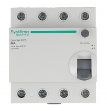 УЗО Systeme Electric City9 Set ВДТ 40А 3P+N тип AC 30 мА 6 кА (C9R36440)