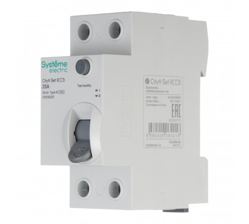 УЗО Systeme Electric City9 Set ВДТ 25А 1P+N тип AC 30 мА 6 кА (C9R36225) УЗО Systeme Electric City9 Set ВДТ 25А 1P+N тип AC 30 мА 6 кА (C9R36225)