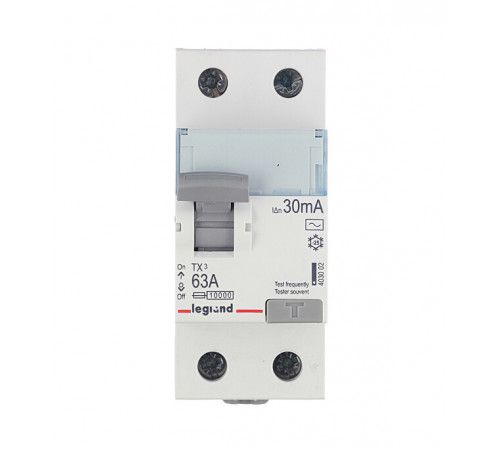 УЗО Legrand TX3 63А 1P+N тип AC 30 мА 10 кА (403002) УЗО Legrand TX3 63А 1P+N тип AC 30 мА 10 кА (403002)
