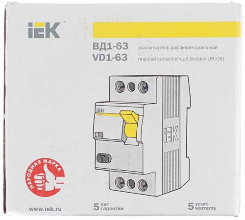 УЗО IEK Karat ВД1-63 25А 1P+N тип AC 30 мА 4,5 кА (MDV10-2-025-030) УЗО IEK Karat ВД1-63 25А 1P+N тип AC 30 мА 4,5 кА (MDV10-2-025-030)