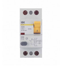 УЗО IEK Karat ВД1-63 63А 1P+N тип AC 30 мА 4,5 кА (MDV10-2-063-030)