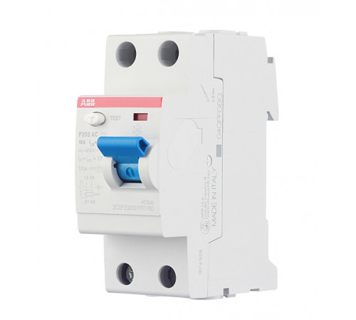 УЗО ABB S F202 16А 1P+N тип AC 10 мА 10 кА (2CSF202001R0160)