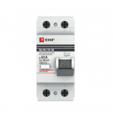 УЗО EKF PROxima ВД-100 63А 1P+N тип AC 300 мА 4,5 кА (elcb-2-63-300-em-pro)