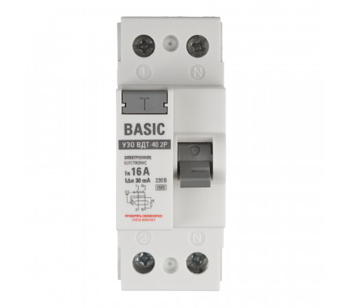 УЗО EKF Basic ВДТ-40 16А 1P+N тип AC 30 мА 4,5 кА (elcb-2-16-30e-sim) УЗО EKF Basic ВДТ-40 16А 1P+N тип AC 30 мА 4,5 кА (elcb-2-16-30e-sim)