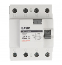 УЗО EKF Basic ВДТ-40 25А 3P+N тип AC 30 мА 4,5 кА (elcb-4-25-30e-sim)