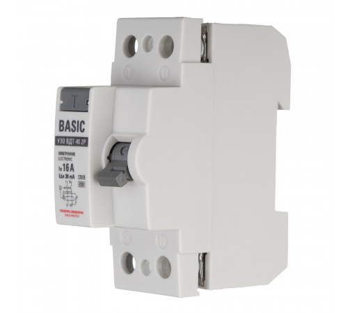 УЗО EKF Basic ВДТ-40 16А 1P+N тип AC 30 мА 4,5 кА (elcb-2-16-30e-sim) УЗО EKF Basic ВДТ-40 16А 1P+N тип AC 30 мА 4,5 кА (elcb-2-16-30e-sim)