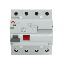 УЗО EKF Averes DV 63А 3P+N тип AC 30 мА 10 кА (rccb-4-63-30-ac-av)