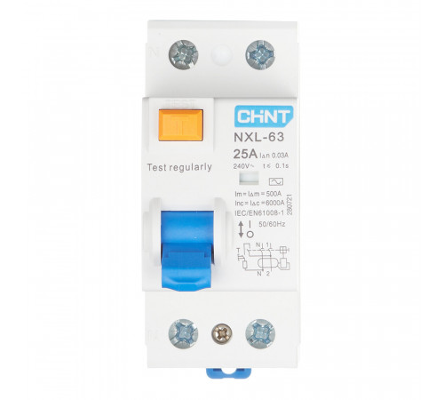 УЗО Chint NXL-63 25А 1P+N тип AC 30 мА 6 кА компактное (280721) УЗО Chint NXL-63 25А 1P+N тип AC 30 мА 6 кА компактное (280721)