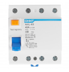 УЗО Chint NXL-63 40А 3P+N тип AC 30 мА 6 кА компактное (280791)