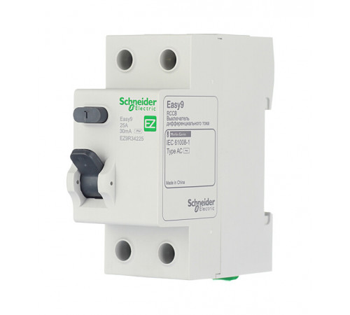 УЗО Schneider Electric Easy9 25А 1P+N тип AC 30 мА 4,5 кА (EZ9R34225) УЗО Schneider Electric Easy9 25А 1P+N тип AC 30 мА 4,5 кА (EZ9R34225)