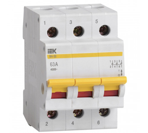 Выключатель нагрузки IEK Karat ВН-32 3P 63А 400 В на DIN-рейку (MNV10-3-063) Выключатель нагрузки IEK Karat ВН-32 3P 63А 400 В на DIN-рейку (MNV10-3-063)