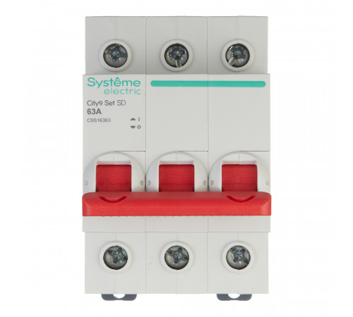 Выключатель нагрузки Systeme Electric City9 Set 3P 63А 230 В на DIN-рейку (C9S16363) Выключатель нагрузки Systeme Electric City9 Set 3P 63А 230 В на DIN-рейку (C9S16363)