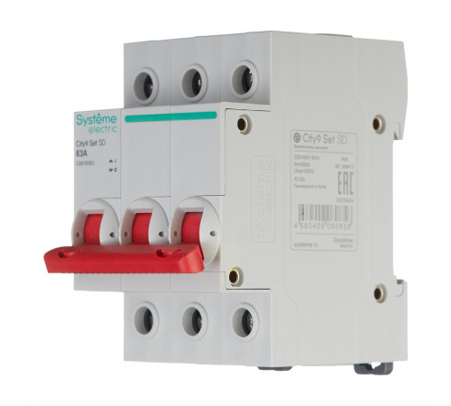 Выключатель нагрузки Systeme Electric City9 Set 3P 63А 230 В на DIN-рейку (C9S16363) Выключатель нагрузки Systeme Electric City9 Set 3P 63А 230 В на DIN-рейку (C9S16363)