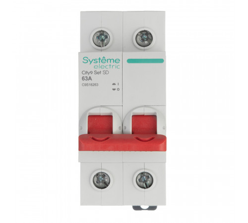 Выключатель нагрузки Systeme Electric City9 Set 2P 63А 230 В на DIN-рейку (C9S16263)